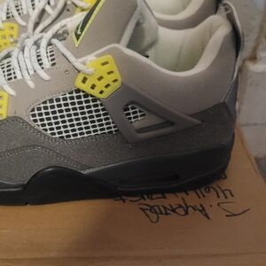 Gray and Yellow Sneakers